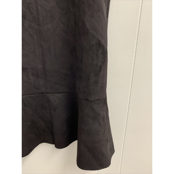 BCBG Maxazria Mini Dress Extra Large Fit and Flare Black Tank Suede Above Knee - Picture 3 of 10